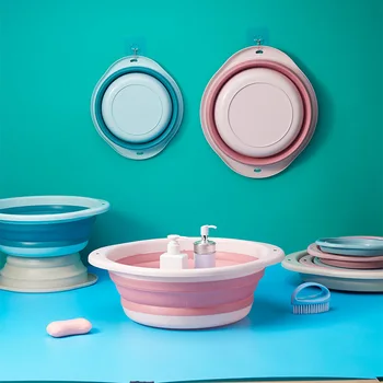 

Multi-Purpose Folding Collapsible Basin Lightweight Portable Basin Travel Water Container Easy Pop-Out Silicone Plastic Design