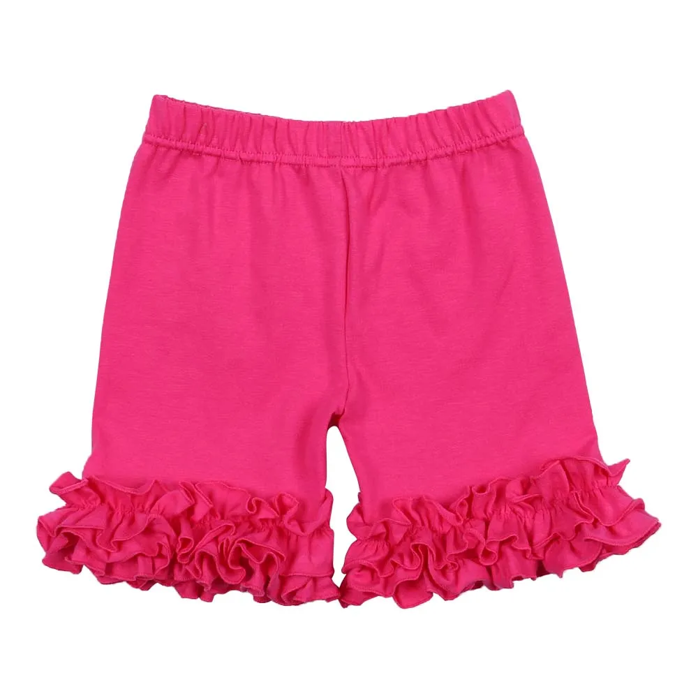hot pink MUDBALA/Одежда для маленьких детей; хлопковые короткие шорты для девочек; шорты с оборками для маленьких девочек - Цвет: hot pink