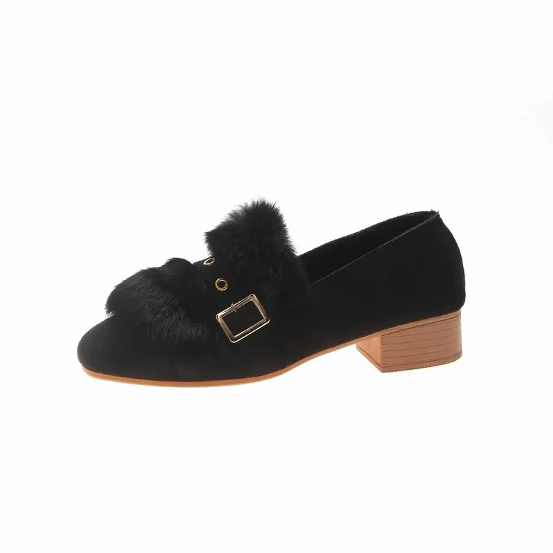 Ретро watreproof кожа Для женщин shoesfemale домашняя обувь; тапочки с Для женщин Зимняя для ношения на улице, повседневные туфли из плюша; теплая Домашняя обувь; U14-64