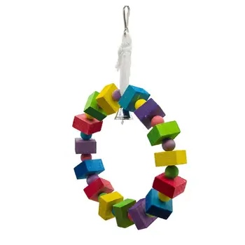 

Wooden Bird Swing Perch Parrot Hanging Toy for Small Sized Birds