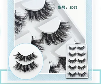 

QUXINHAO 5 pairs Real Mink Eyelashes 3D Natural False Eyelashes Mink Lashes Soft Eyelash Extension Makeup Kit Cilios