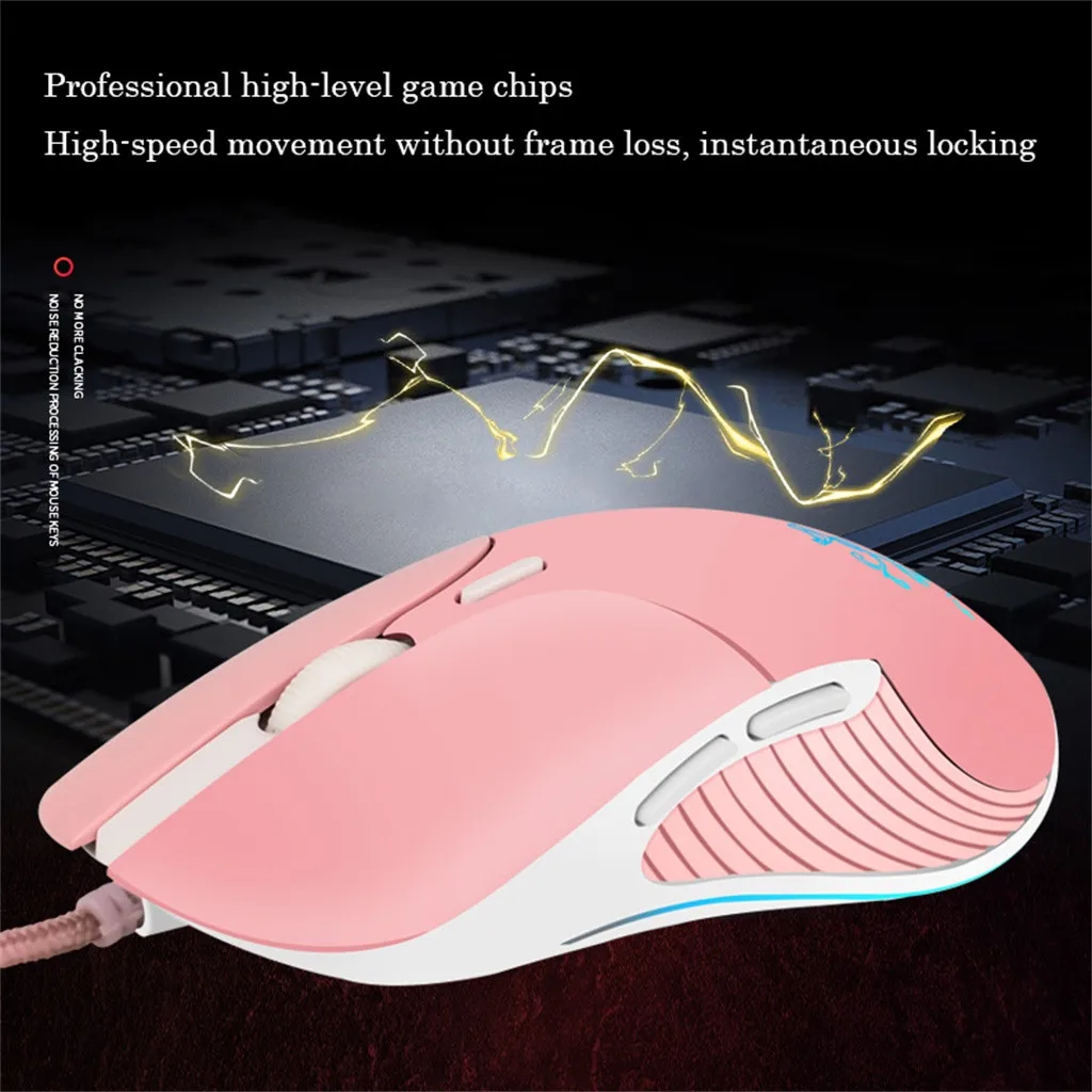 

VOBERRY HMO-09 USB Cable LED Mouse Girl Moon Cartoon Optical Computer Game To Precision Mouse Of Computer Peripherals 819#2