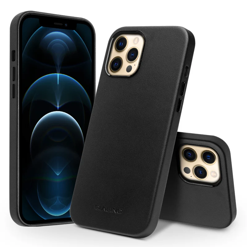 Тонкий чехол QIALINO из натуральной кожи для iPhone 11/12 модный противоударный мини
