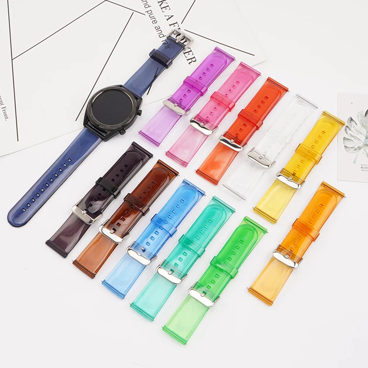 Colorful Transparent PVC Strap for Men and Women - 20mm/22mm Replacement Band