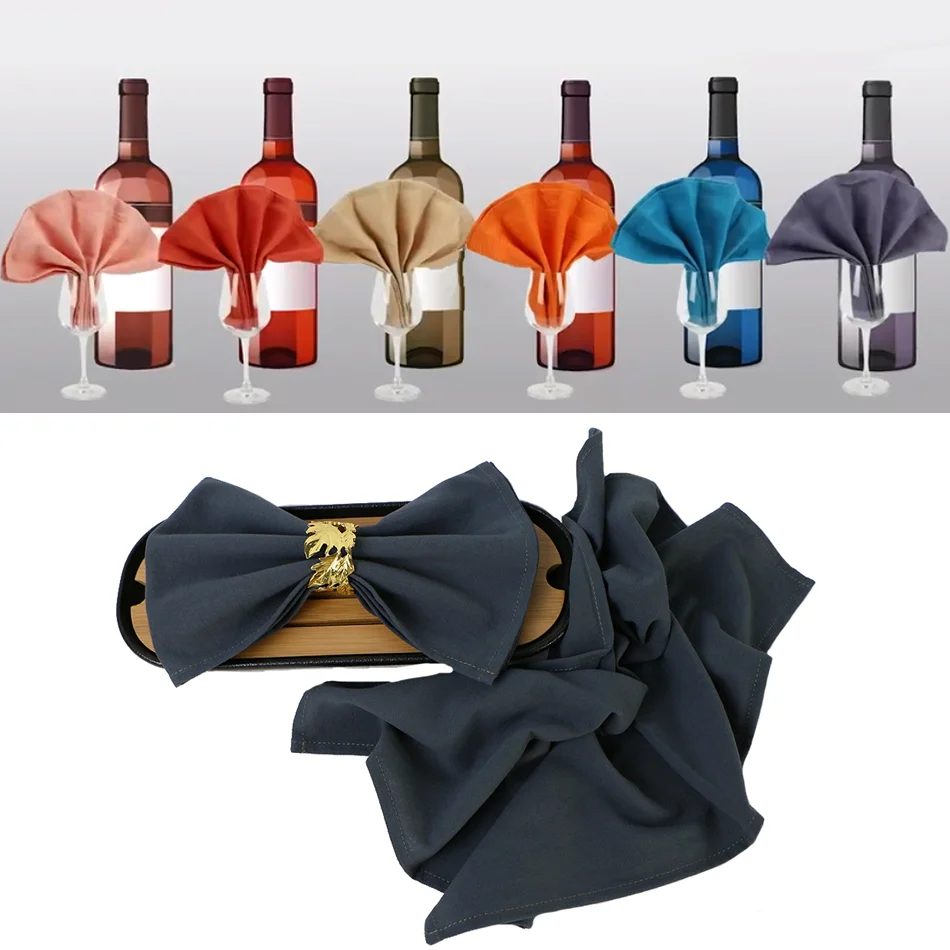Cotton Napkins 30x45cm Table Cloth Dinner Set of 4 Washable Reusable Soft Home Kitchen Decor Wedding Party