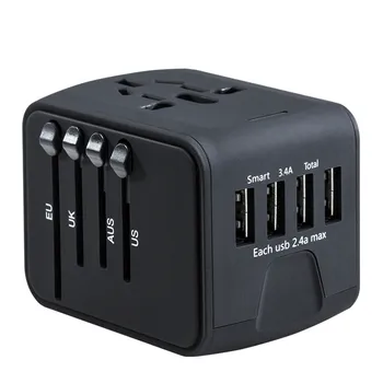 

Travel Adapter International Universal Power Adapter All-in-one with 3.4A 4 USB Worldwide Wall Charger for UK/EU/AU/US