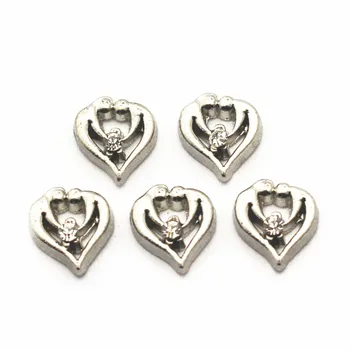 

Newest 12pcs/lot Crystal Charms heart Floating Charms for Floating Memory charms Lockets DIY Jewelry
