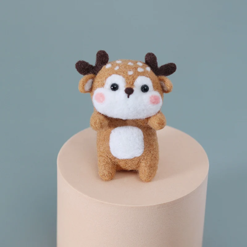 Wool Needle Felt Kit No Fashion Handmade Diy Package Lovely Hot Ins Animal Sheep Duck Tiger Deer Felting Decoration Doll