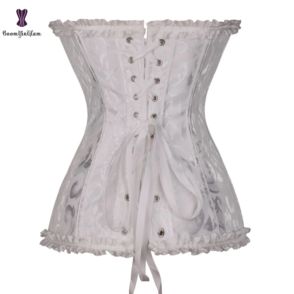 7 Colors Can Be Chosen Women Body Shaper Size XS To 6XL Vintage Pleated Corset Bustier With G String 810#