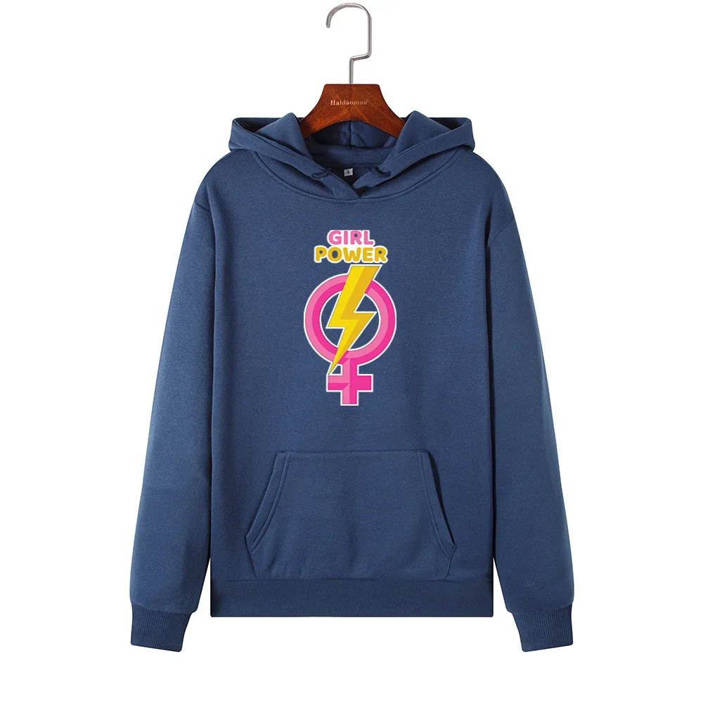 SINGRAIN Girl power Print Женские толстовки негабаритных повседневные милые femme capuche kpop толстовка с капюшоном Harajuku Эстетическая толстовка с капюшоном