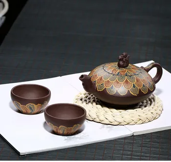 

Chinese Yixing Clay Teapot Zisha Teapot Infuser Kung Fu Tea Set 420ml New Arrived Famous Handmade Pot High Quality With Gift Box
