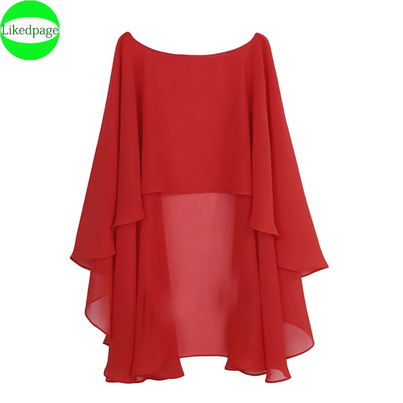 Chiffon Cape Bolero Women Femme Mariage Chalas Mujer Evening Wedding Bridal Jacket Wraps Accessories Peleryna Cloak Boda Shawl