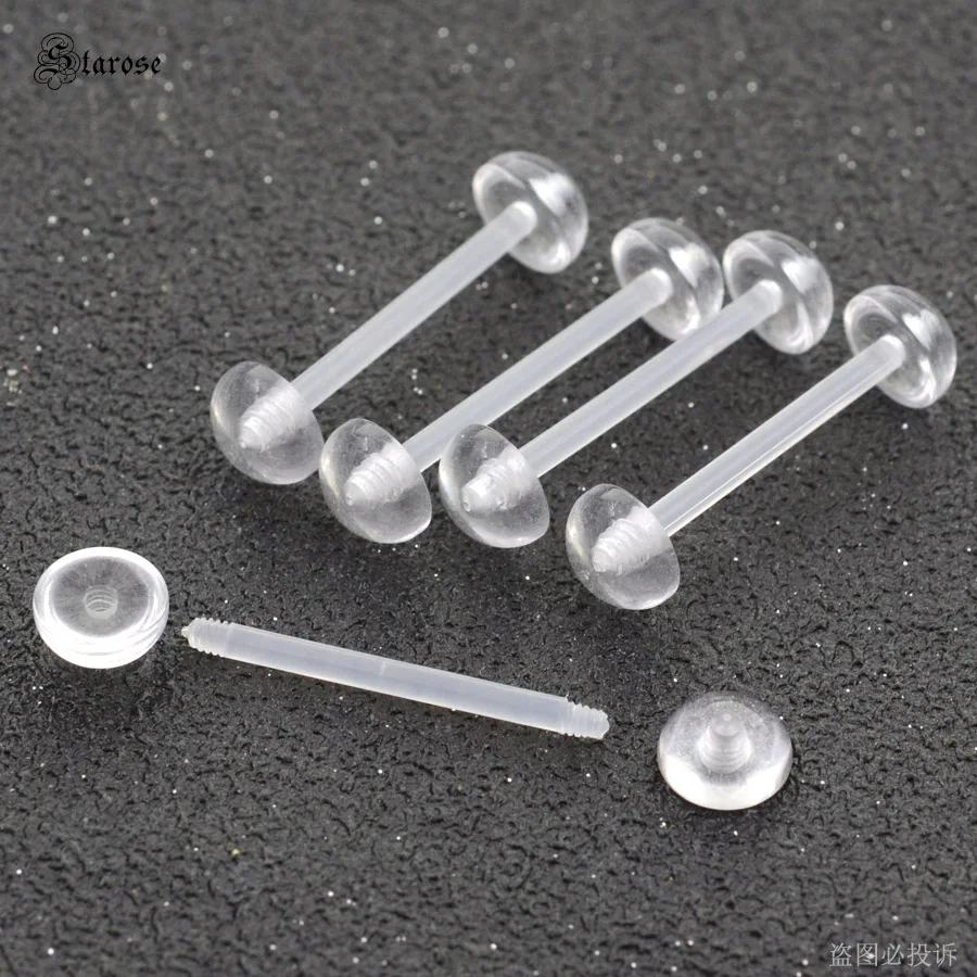 Kit Piercing Corps Transparent – 36 Bijoux En Plastique/acrylique Pour Nez, Nombril, Lèvres, Sourcils, Téton, Etc.