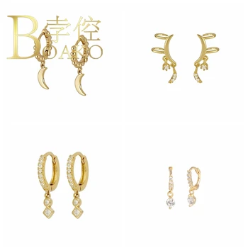

BOAKO Moon Jewelry Earrings For Woman 925 Sterling Silver Earrings Dangle Diamond Oorbel Diamant Luxury Jewelry Zircon #8.7