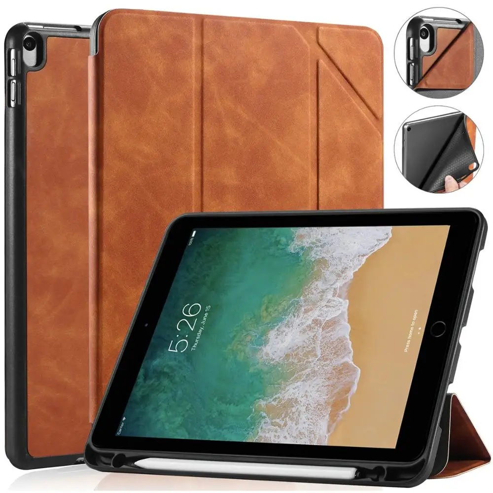 Чехол для iPad Air 3 чехол с держателем карандаша тонкий кожаный Crazy Horse тройного