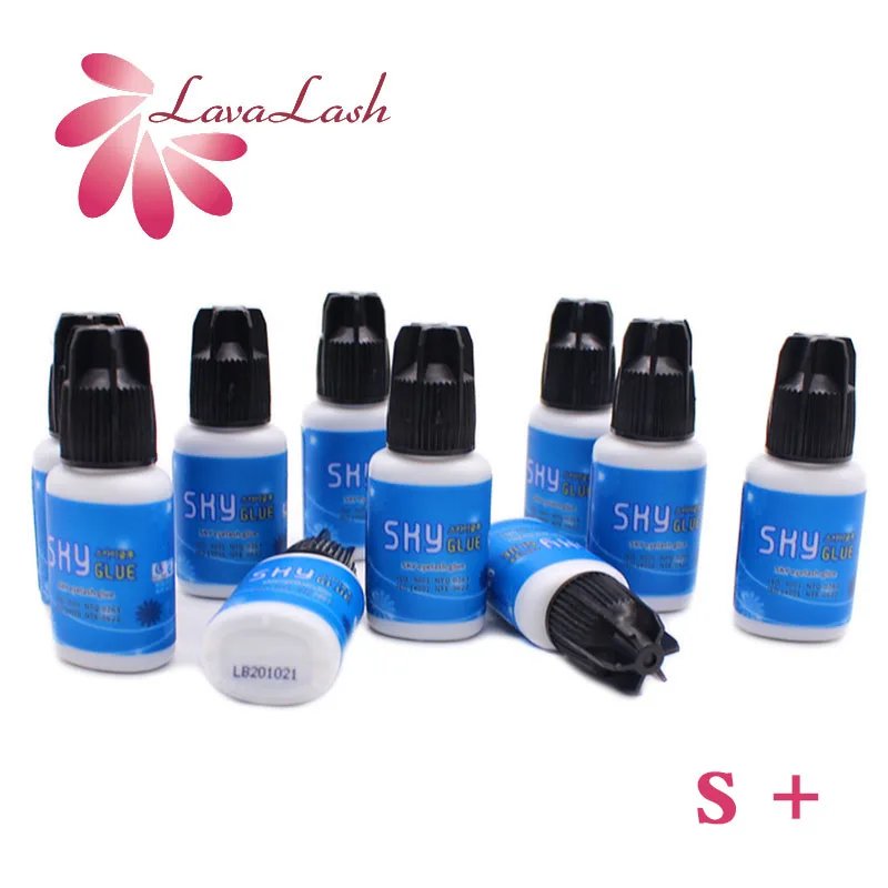 

10 Bottles Korea S+ Sky Glue For Eyelash Extension Fast Drying Professional Eyelash Glue 5ml False Eyelash Makeup Tools Shop