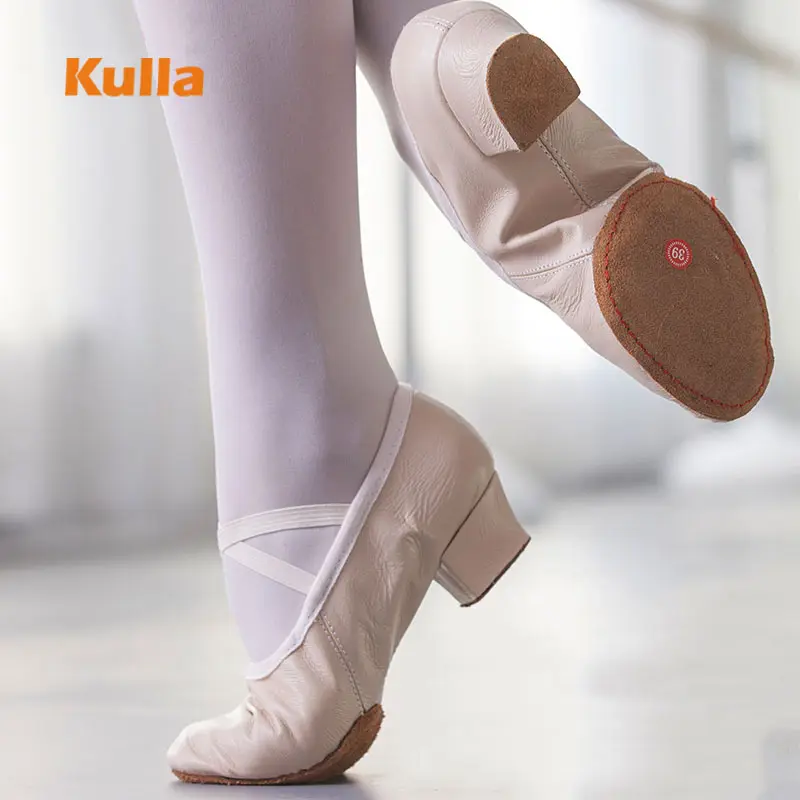 red canvas ballet shoes