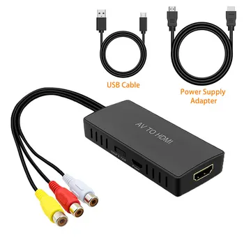 

Stable Video Converter Signal Plug And Play VCR NTSC Mini PAL CVBS AV To HDMI Adapter HD 1080P Audio Box