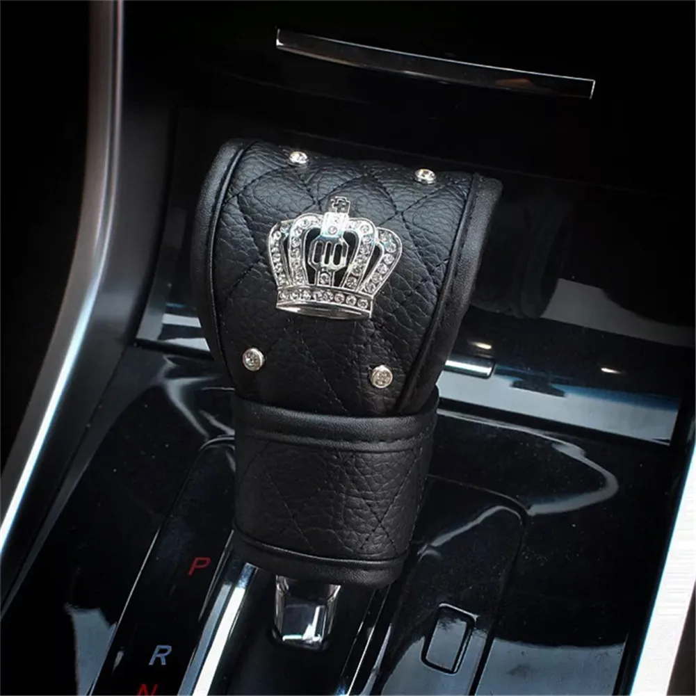 Universal Car Seat Belt Cover Hand Brake Gear Cover Shoulder Protection Set Rhinestones Leather Belt Sheath For All Cars hand brake cover,gear head cover