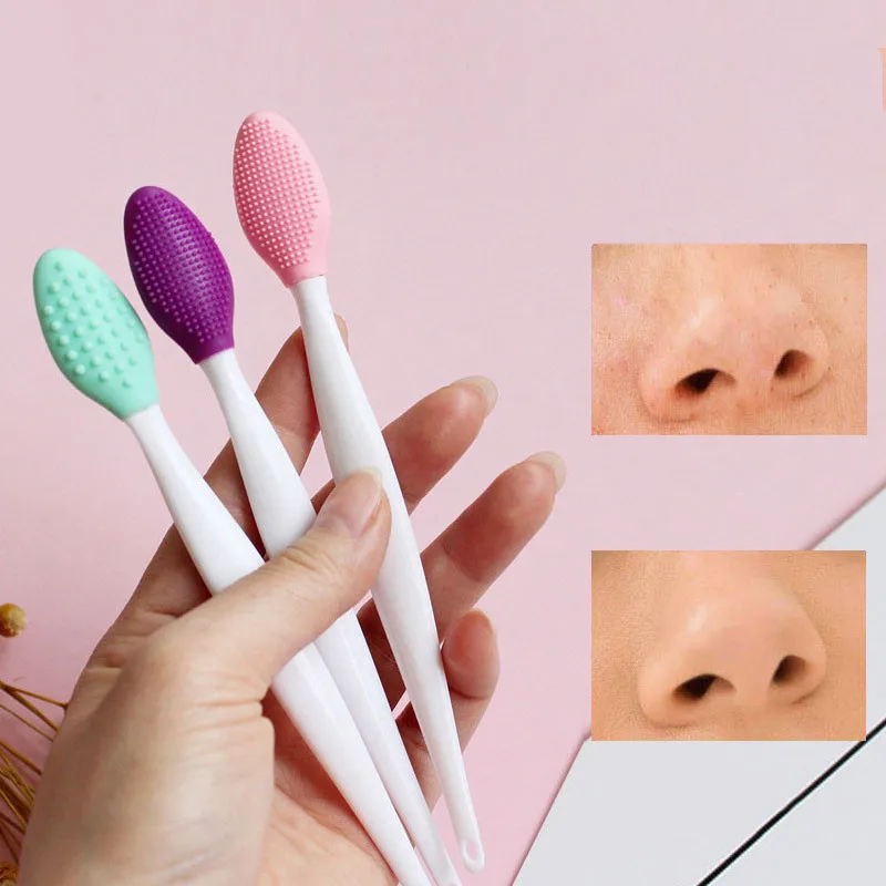 1pcs Facial Cleansing Brushes Soft Handheld Blackhead Brush Exfoliator