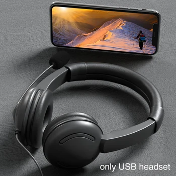 

Clear Chat Universal USB Headset With Microphone For Computer Gaming Conference Noise Cancelling Wired Portable Volume Control