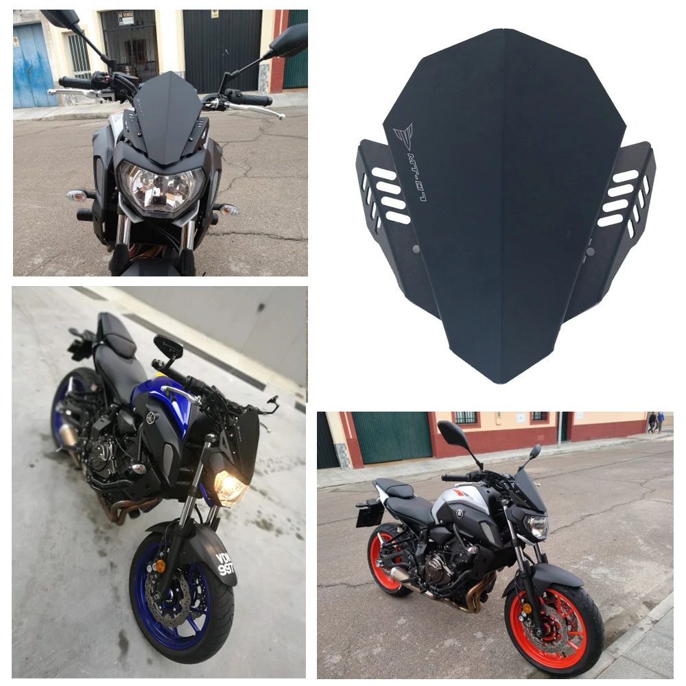 Для YAMAHA MT-07 MT 07 MT07 FZ07 FZ-07 FZ 07, 18, 19, 20, Мотоцикл с ЧПУ лобовое стекло алюминиевый набор дефлектор