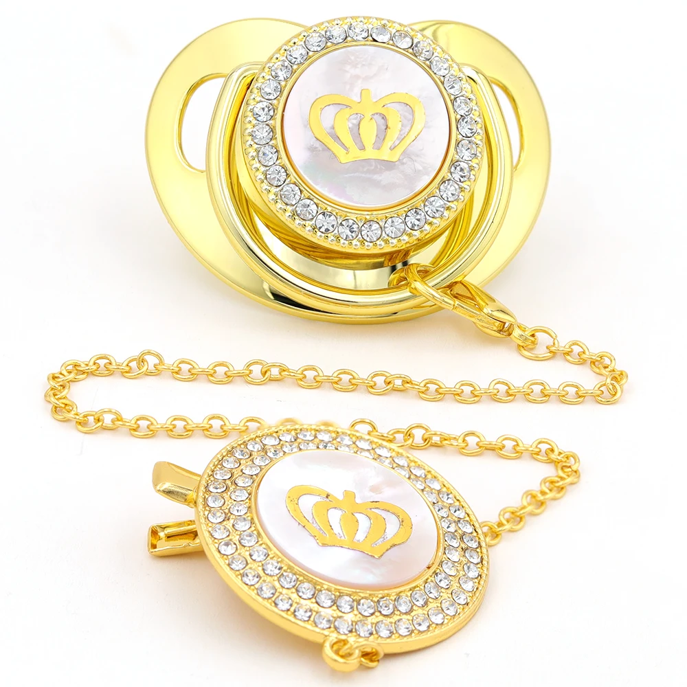 

Соски соска для младенца для новорожденных держатель для пустышки Роскошный держатель для соски-пустышки, Золотая Соска-пустышка, украшенная блестками, Уникальный Золотой подарок на праздник с 12 созвездиями и именем