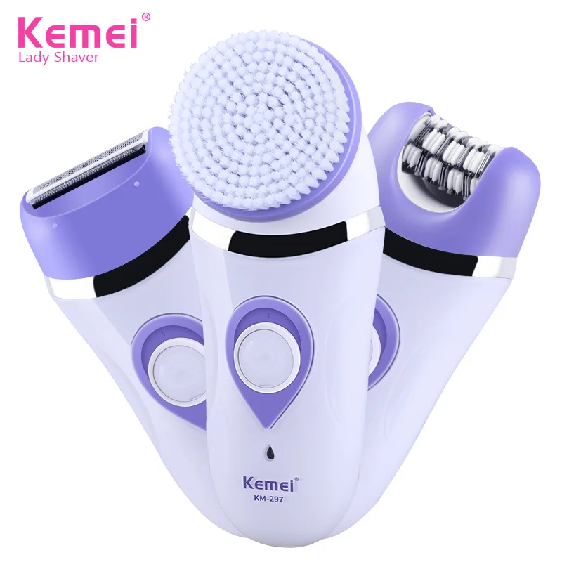 

US Bureau of Km-297 Multi-functional Set Women's Charging Lady Shaver Face Wash Cleansing Instrument Electric Depilator