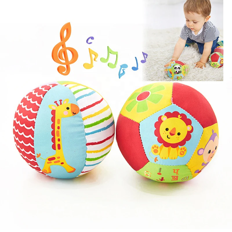 Baby Toys 0 12 Months Soft Cloth Rattle Ball Stuffed Baby Play Ball with Bell Cartoon Animals Interactive Toys Educational Toys