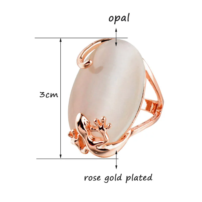 Engagement Rings Wedding Rings Stone Rings Gold Rings Opal Rings Fashion Ring Finger Rings Metal Rings Vintage Big Oval Opal Stone Ring For Women Rose Gold Color Engagement Wedding Jewelry