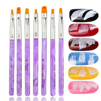 

7pcs Acrylic Nail Brush Set Gel Nail Polish Brushes For Manicure Nail Extension Design Painting Pen DIY Nail Art Tools LANAO21