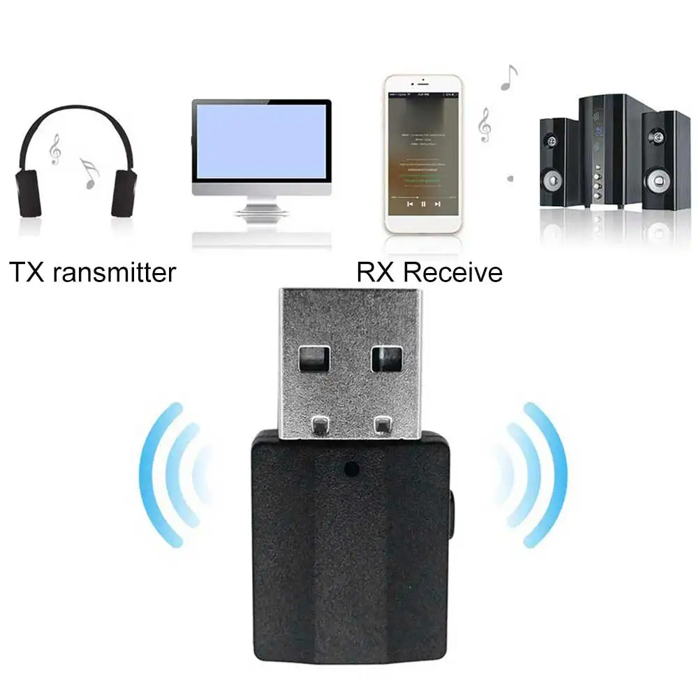 2-в-1 мини 3,5 мм AUX Bluetooth 5,0 аудио, включающим в себя гарнитуру блютус и флеш-накопитель USB приемник Bluetooth передатчик блютуз bluetooth-адаптер блютуз адаптер