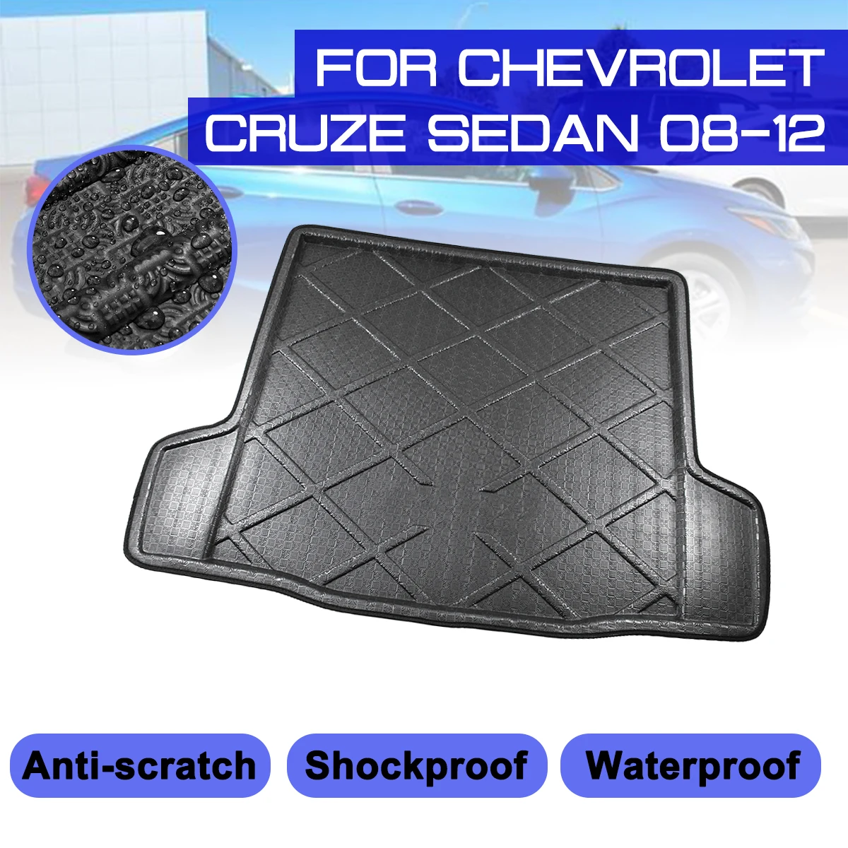 Автомобильный коврик противогрязевое покрытие для багажника седана Chevrolet CRUZE 2008