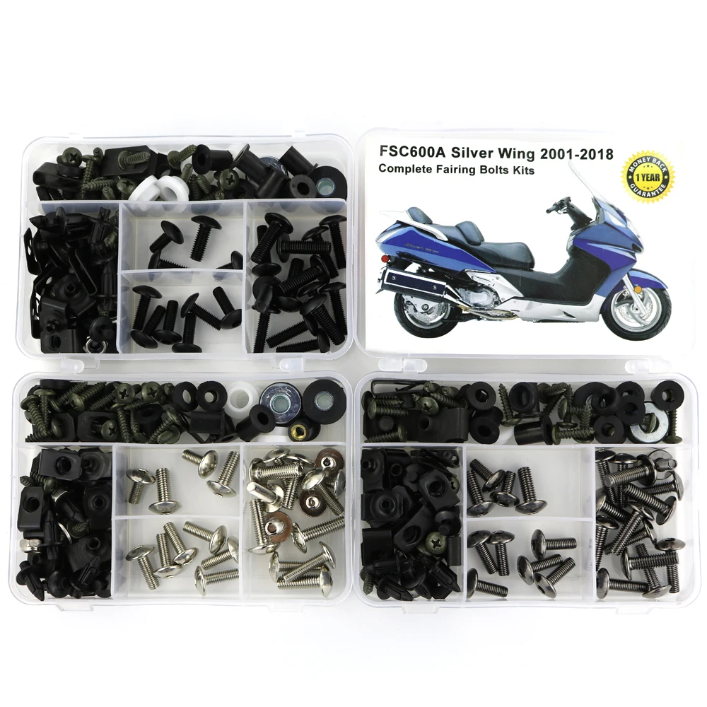 

For Honda FSC600A Silver Wing 2001-2018 Motorcycle Cowling Full Fairing Bolts Kit Speed Nuts Clips Screws Steel