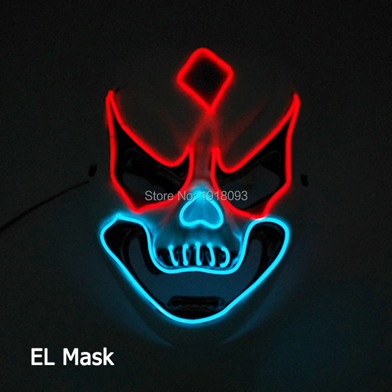 Светодиодный Хэллоуин вечерние маска световой EL провода Маска для карнавала ночные вечерние Косплэй декор Хэллоуин реквизит 1 шт. Прямая поставка
