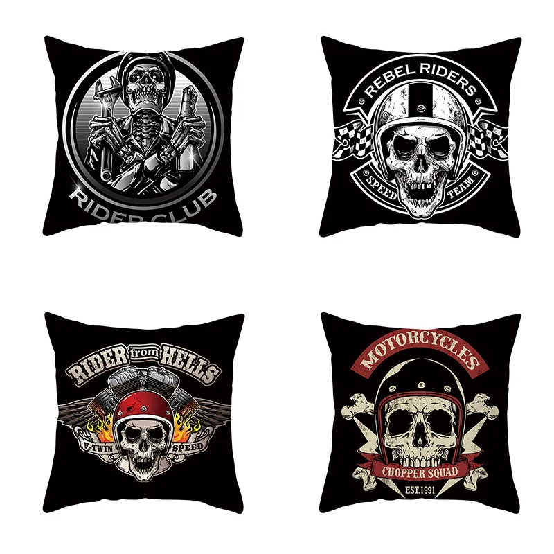 Хэллоуин Декор наездник в виде черепа и буквенным принтом Подушка Чехол