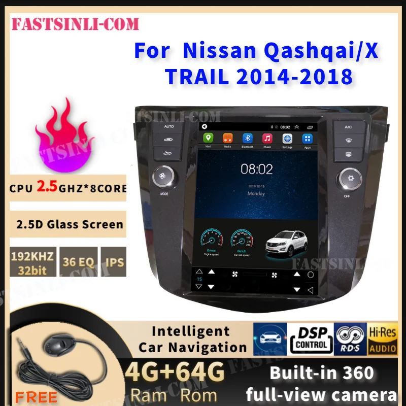 Odtwarzacz multimedialny FOR Nissan Qashqai/X TRAIL 2014-2018 12.1 cal radio samochodowe z Androidem 2din nawigacja GPS cztero | Автомобили