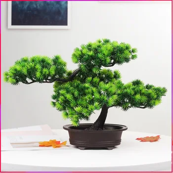 

Artificial Plants Bonsai Tree Simulation Pine Needles Cypress Plants Bonsai Fake Flower Pots Interior Home Creative Decoration