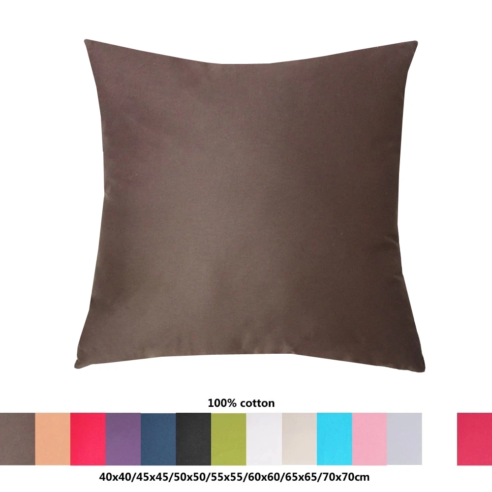40x40cm Cotton Soft Solid Color Throw Pillow Cover Sofa Couch Cushion Case