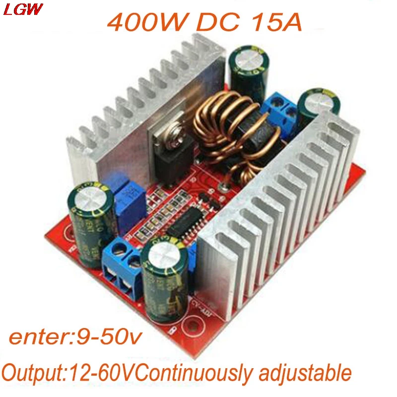 

DC 400W 15A high power constant voltage constant current boost converter power module LED driver DC8.5V-50V to 10-60V