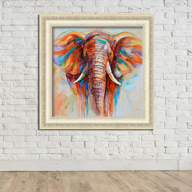 

Diy 5D Animal Abstract Colorful Elephant Diamond Painting Full Round Drill Embroidery Cross Stitch Gift Home Decor Gift