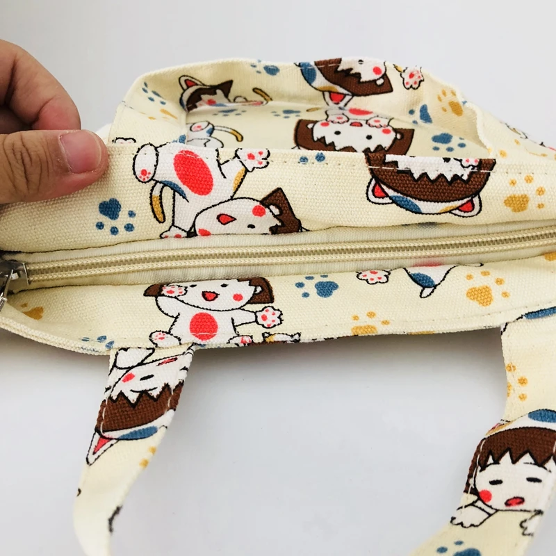 Унисекс, 1 шт., Chi-bi Maruko, Модные Портативные холщовые сумки для ланча, сумка для пикника, сумка для еды, сумка для хранения для женщин, девочек, детей