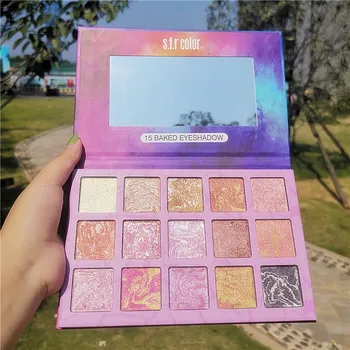 

New Glitter Matte Velvet Baking Eyeshadow Palette 15 Colors Diamond Shimmer Eye Primer Eye Shadow Palette Powder
