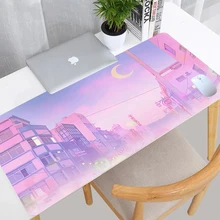 Rosa marinheiro lua paisagem mouse pad gamer computador grande notebook mini computador mousepad tapete acessórios de jogos teclado