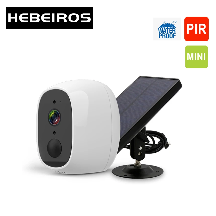 IP камера Hebeiros 1080P с солнечной панелью и аккумулятором 2 мп|Камеры видеонаблюдения|