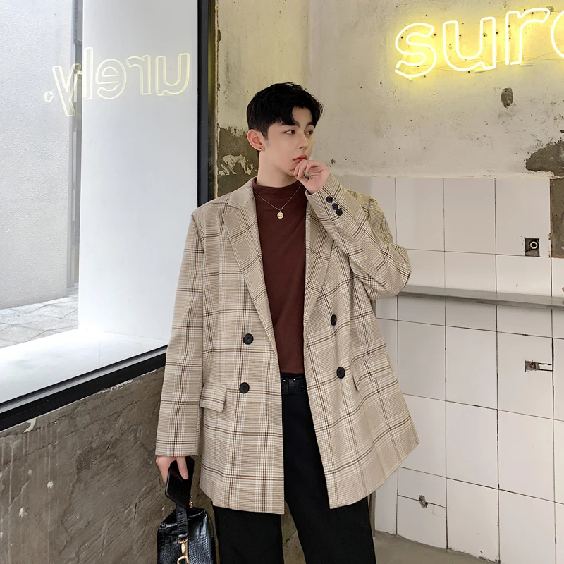 Men's suit 2019 autumn/winter new slim button decoration long sleeve suit jacket loose casual lapel personality young men's wear Men's suit 2019 autumn/winter new slim button decoration long sleeve suit jacket loose casual lapel personality young men's wear