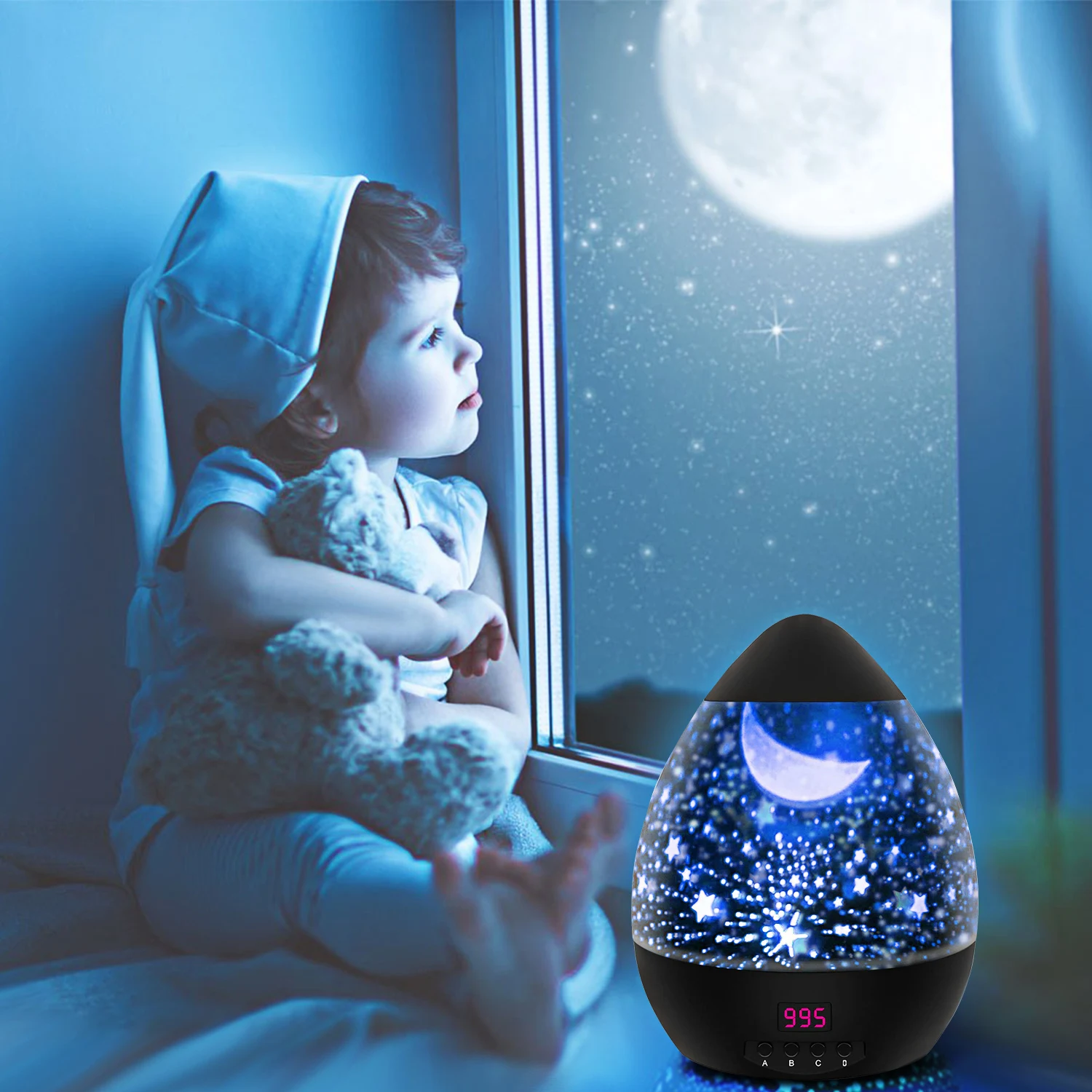 Crwactive светодиодный светильник звездного неба романтическая проекционная лампа перезаряжаеый ночник с разъемом USB для домашнего сада