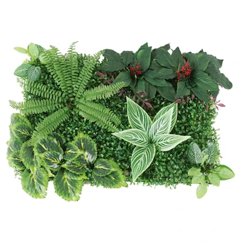 

Artificial Hedge Indoor Outdoor Artificial Plants Flower Turf Lawn Topiary Greenery Wall Art Panels for Wedding Garden Yard