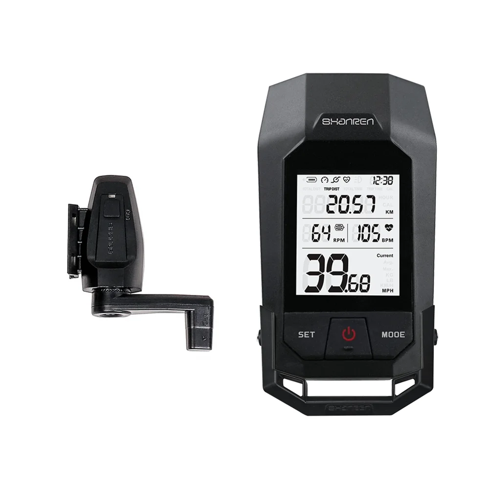

ShanRen Raptor Pro bicycle light Bluetooth bike speedometer with cadence and heart rate Auto stop