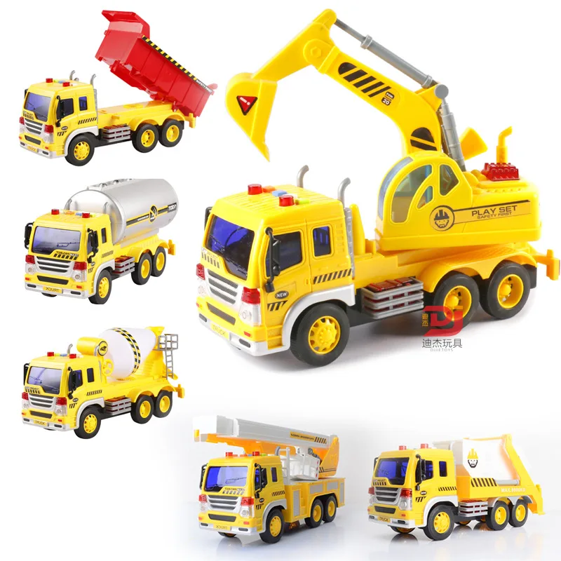 

PIONEER Literature And Art Inertia Engineering Vehicle Sound And Light Model Storyteller Engineering Vehicle Crane Mixer Truck C